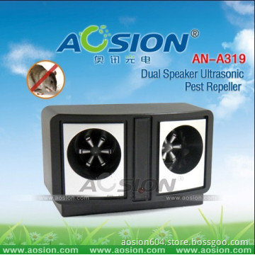 Dual speaker ultrasonic pest repeller